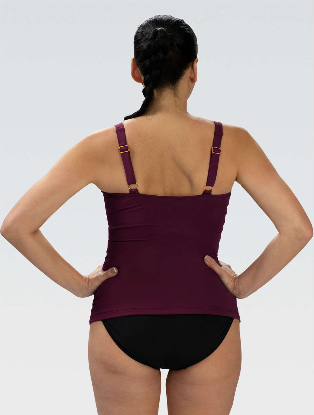 Women's Aquashape Cabernet Wrap Front Tankini Top - Cabernet back