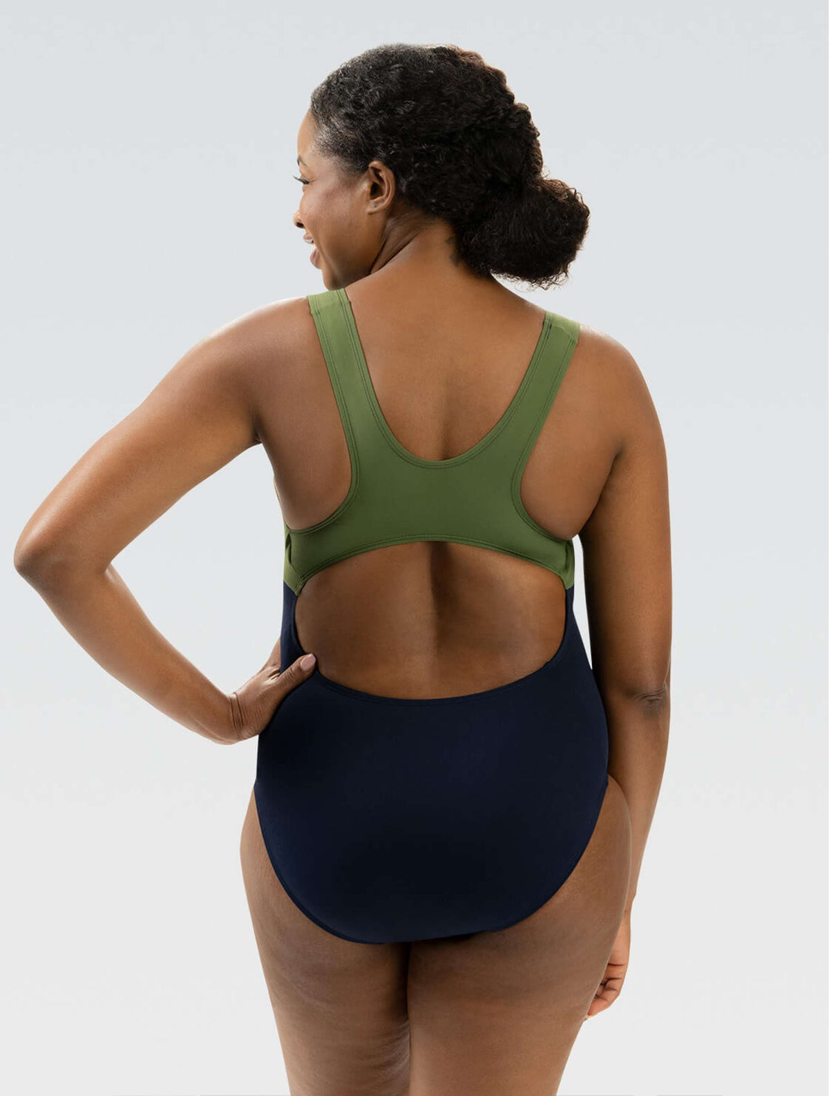Women's Aquashape Color Block Moderate Lap : Navy/Olive - Moderate Lap : Navy/Olive back