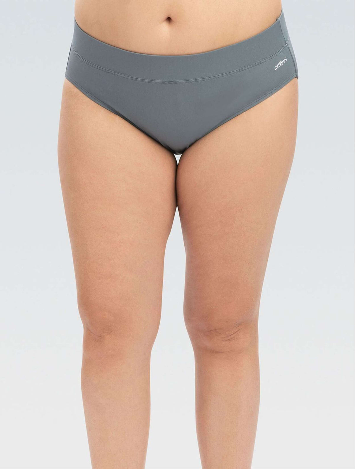 Women's Aquashape Gray Moderate Brief - Gray front