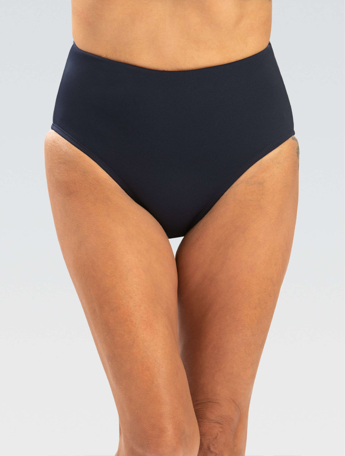 Women's Aquashape High-Waisted Contemporary Brief: Navy - High-Waisted front-model