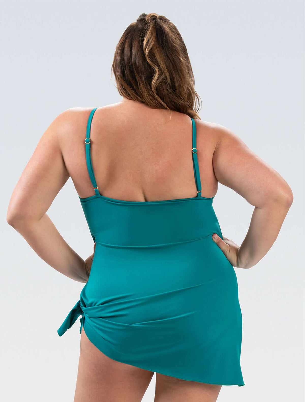 Women's Aquashape Jade A-Line Swim Dress - Jade back