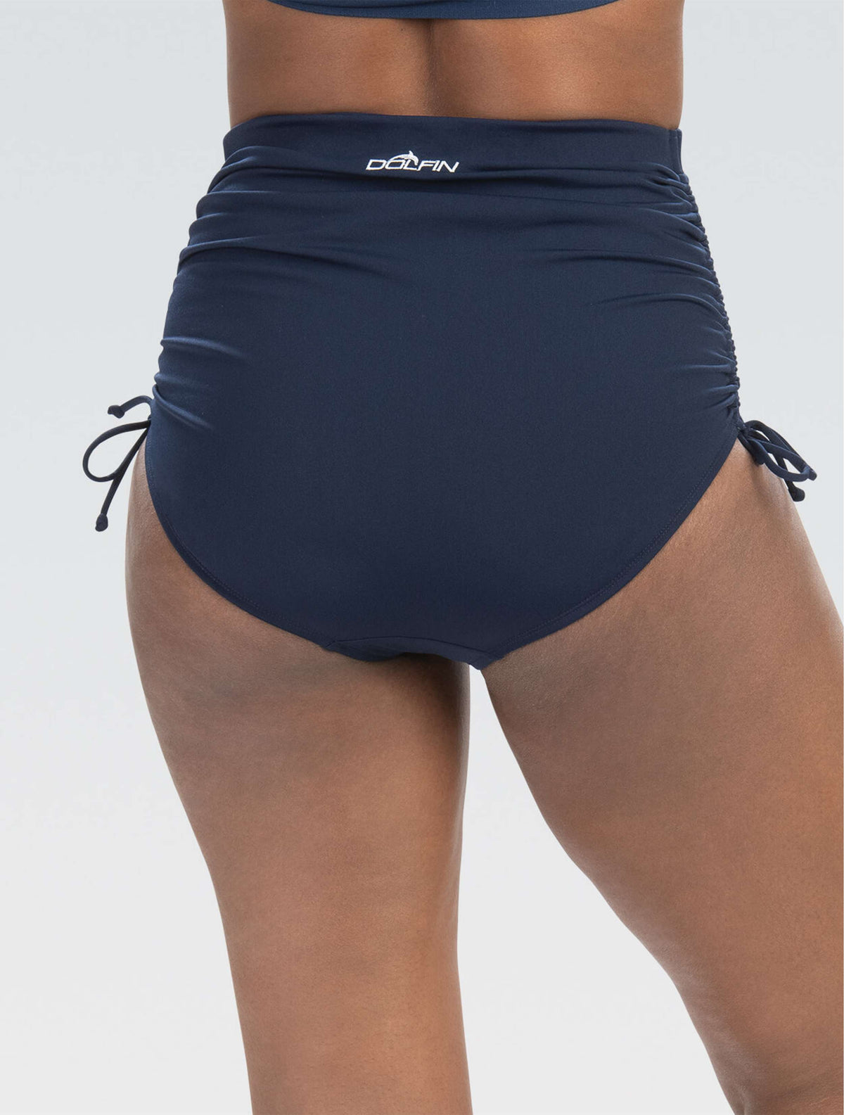 Women's Aquashape Navy Adjustable High Waisted Moderate Brief Bottoms - Navy Adjustable High Waisted back