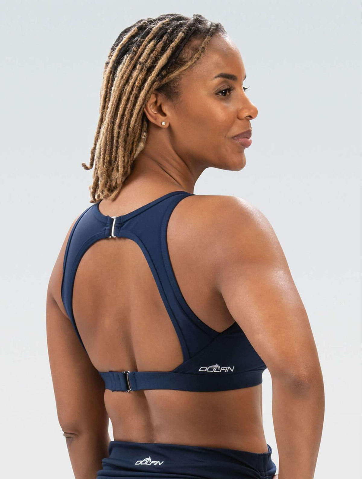 Women's Aquashape Navy Clasp Back Aqua Bra Top - Navy Clasp Back Aqua Bra Top back