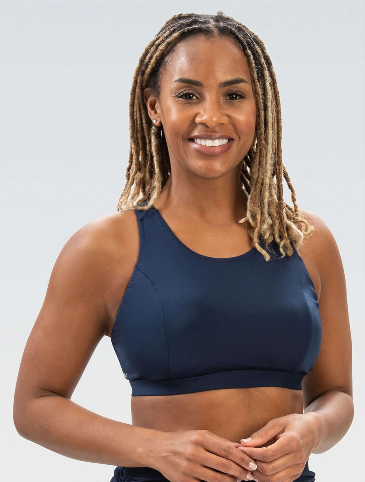 Women's Aquashape Navy Clasp Back Aqua Bra Top - Navy Clasp Back Aqua Bra Top front