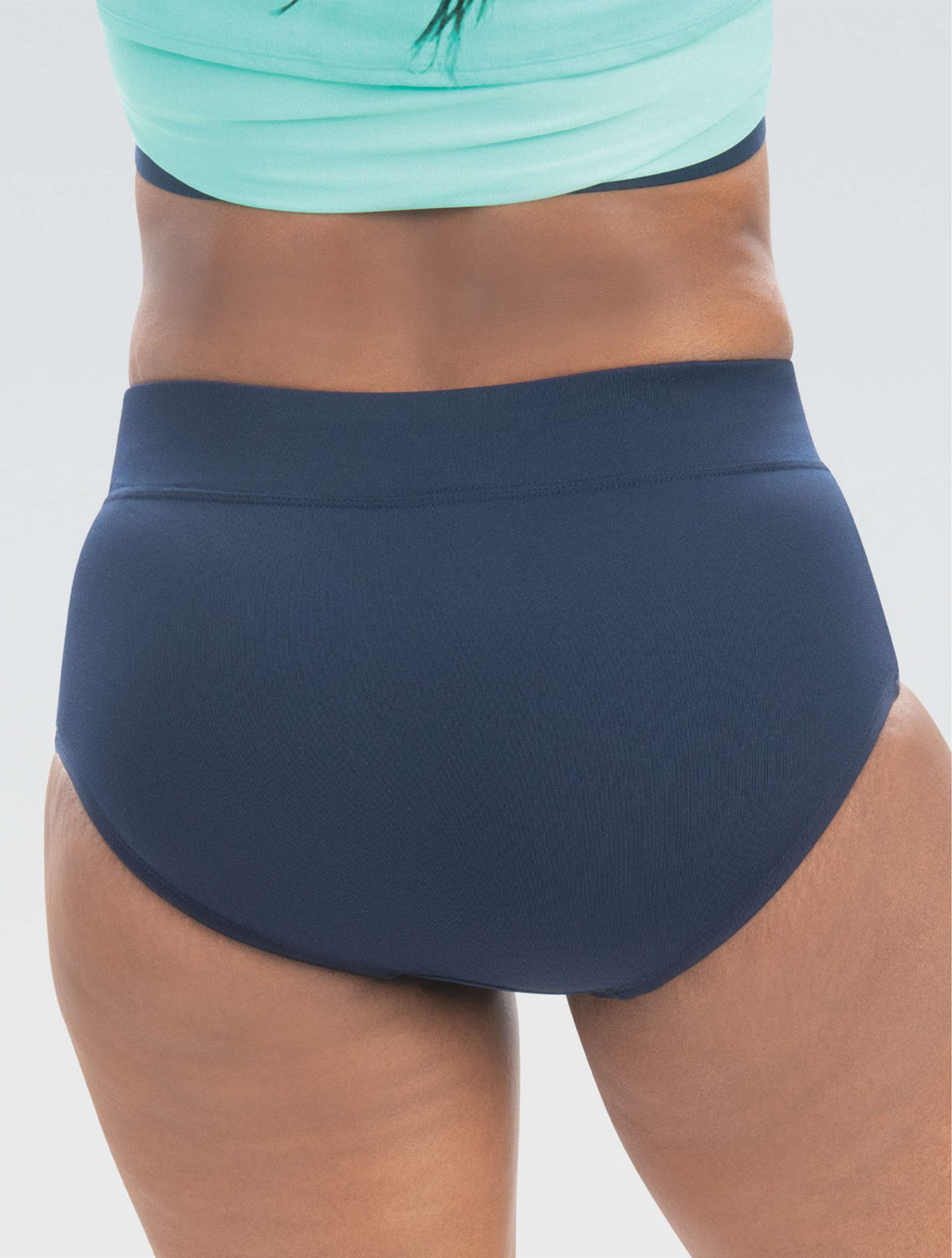Women's Aquashape Navy Conservative Brief - Navy back