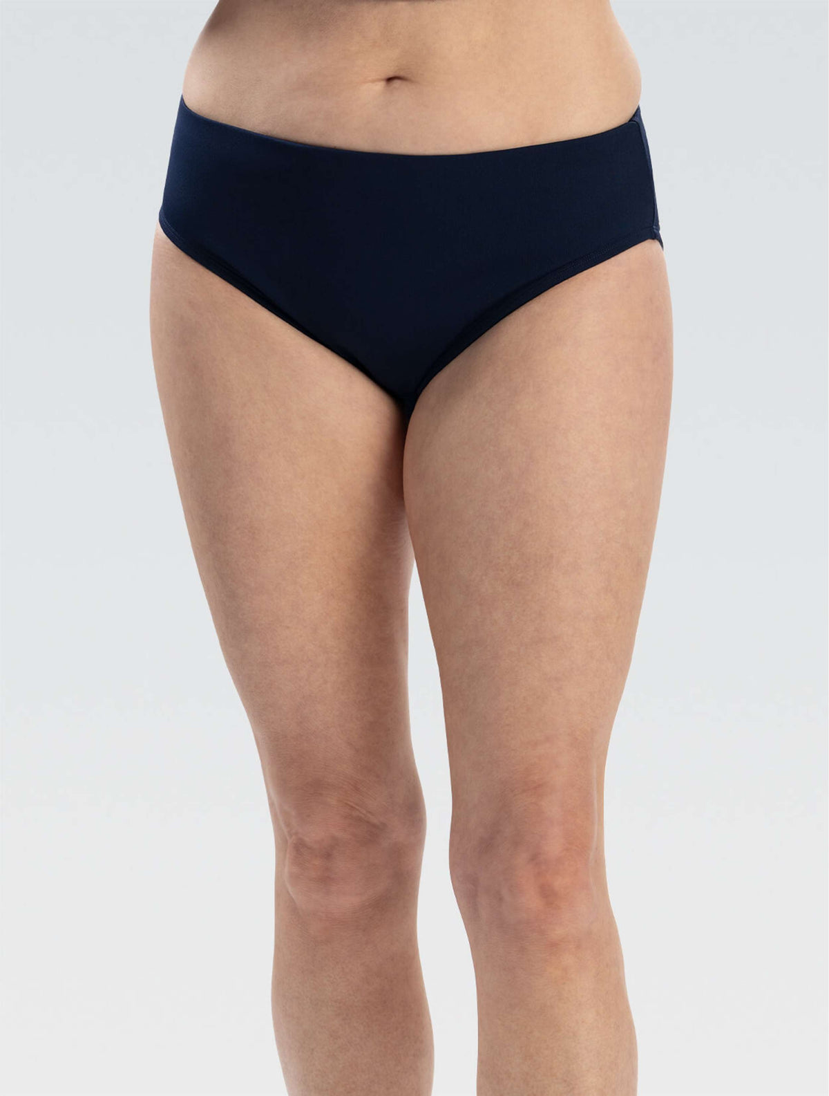 Women's Aquashape Navy Mid-Rise Moderate Brief - Navy Mid-Rise front