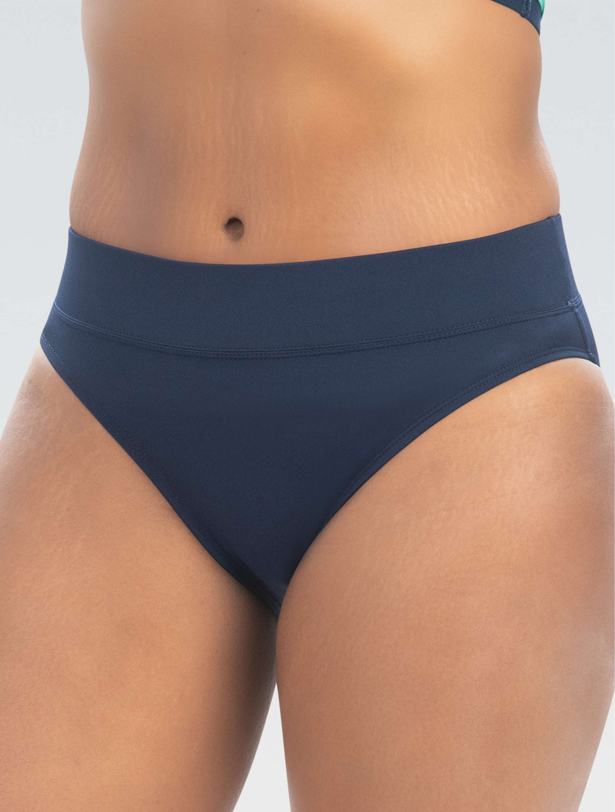 Women's Aquashape Navy Moderate Brief - Navy front