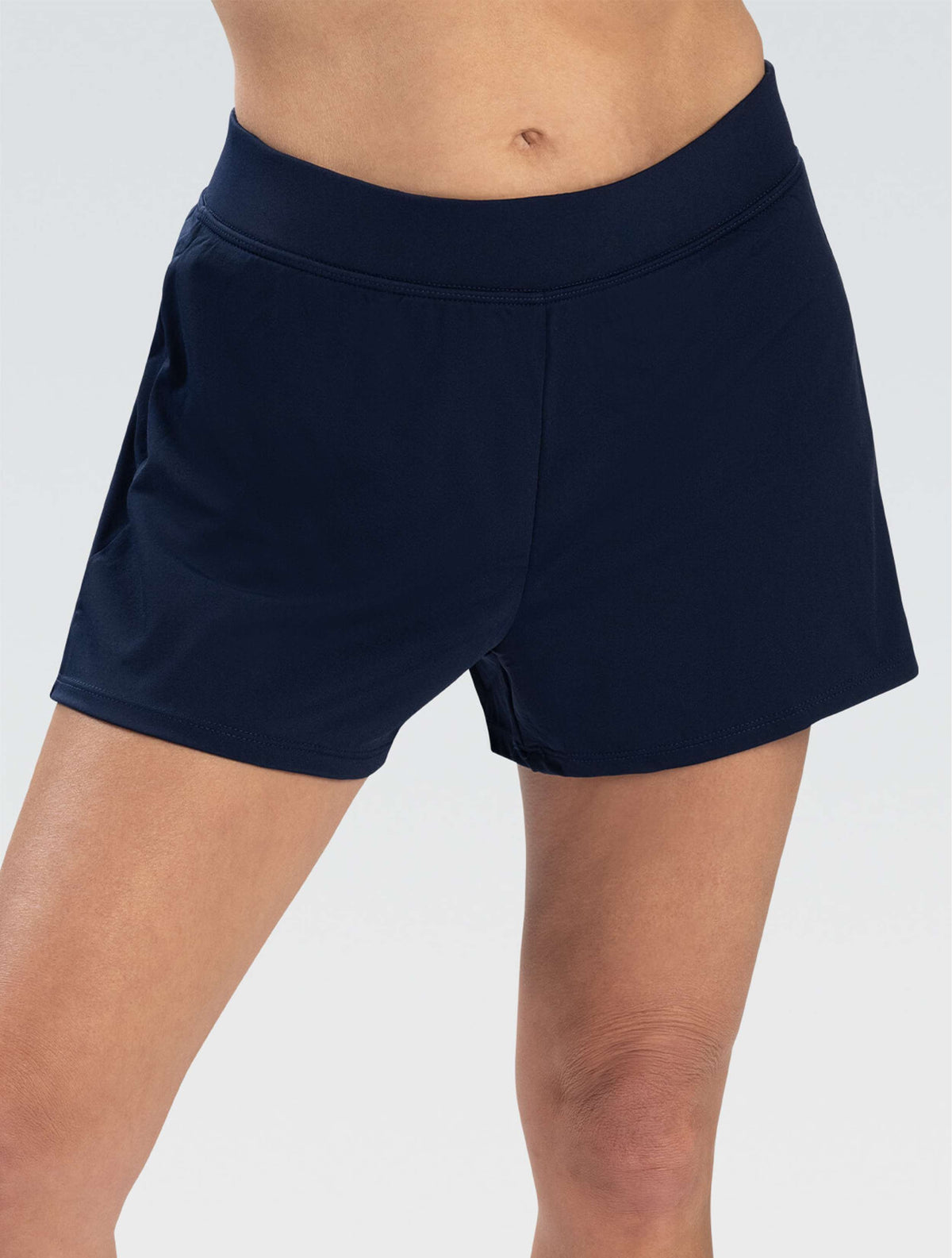 Women's Aquashape Navy Solid Loose Fit Short - Navy Solid front