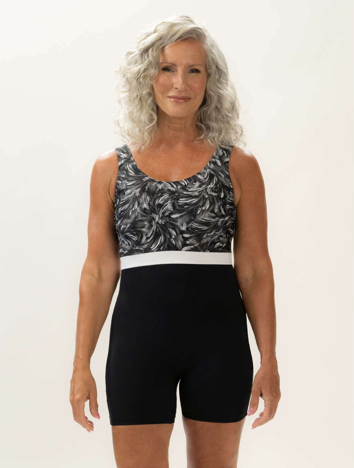 Women's Aquashape Oasis Print Scoop Neck Aquatard - Oasis Print Scoop Neck front