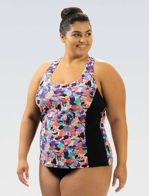 Women's Aquashape Twist Back Tankini Top: Bonita Bloom - Twist Back front