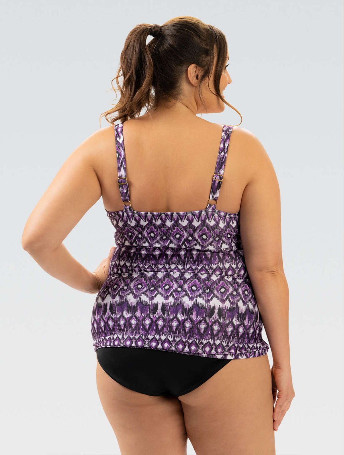 Women's Aquashape Wrap Front Tankini Top: Globetrotter - Wrap Front back