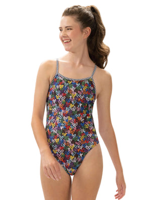 Dolfin Uglies Women's Love Wins Print String Back One Piece - Love Wins String Back front-extra