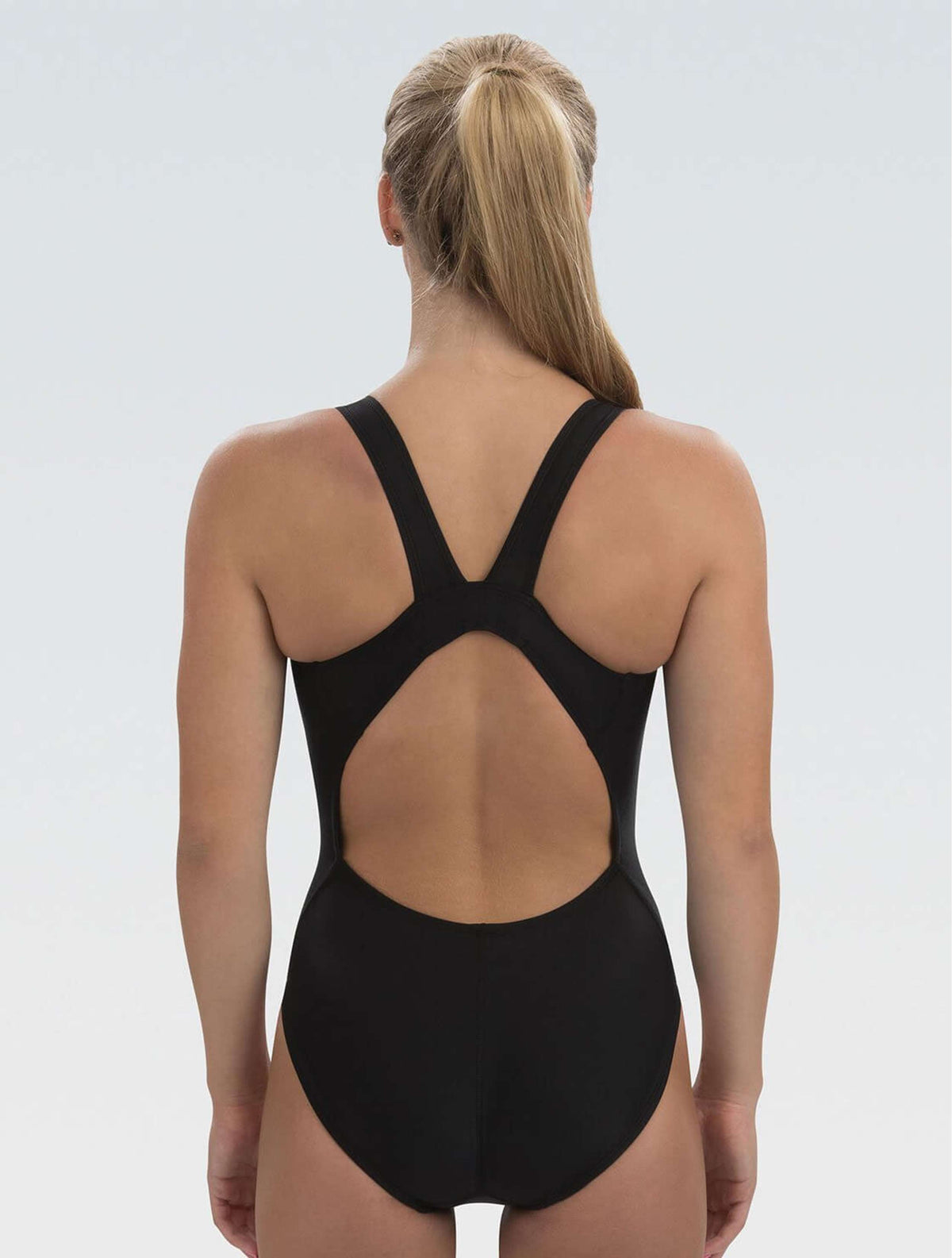 Women's XtraSleek Solid Black HP Back 1-Piece - Black HP Back 1-Piece back