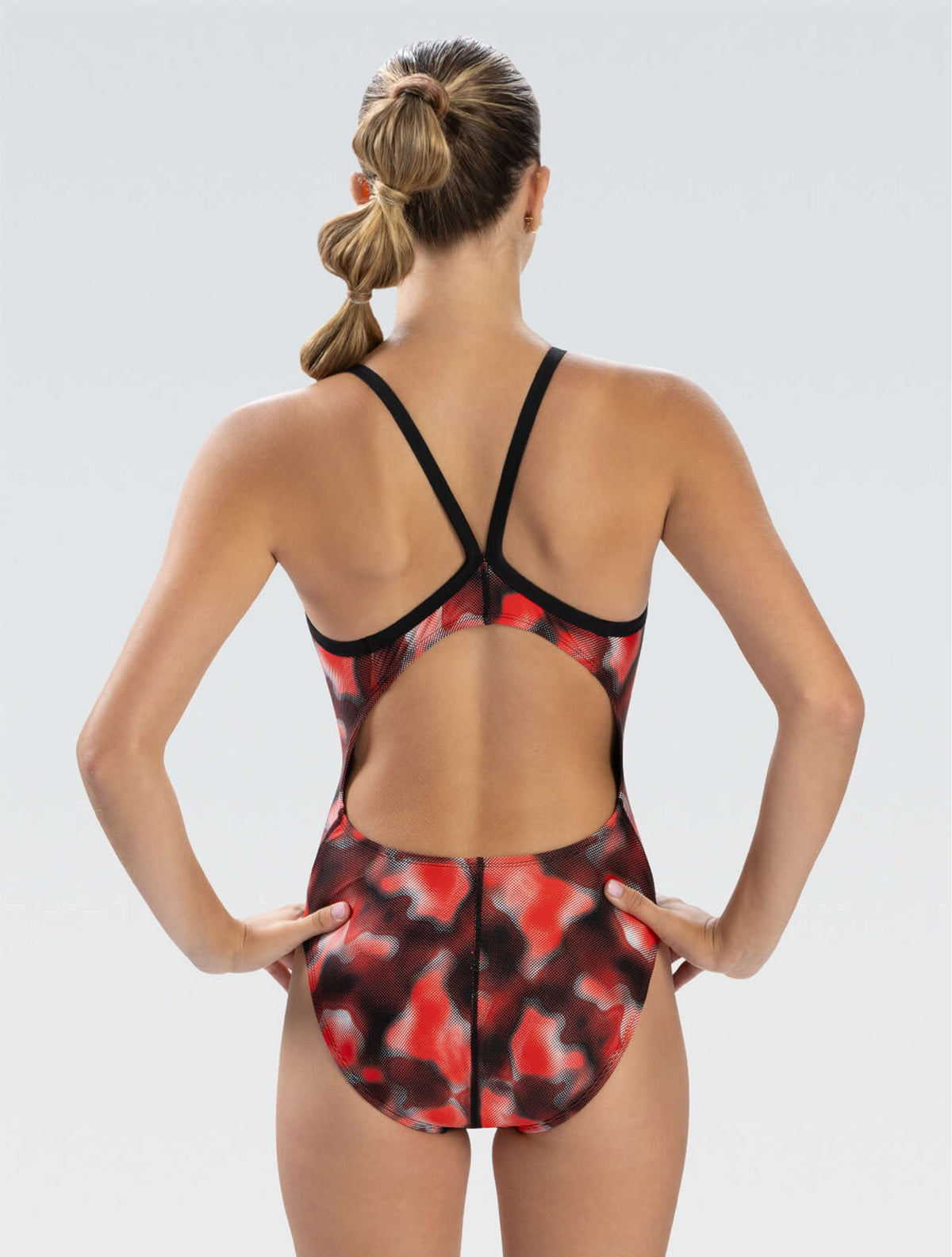 XtraSleek Magma Red V-Back One Piece - Magma Red back