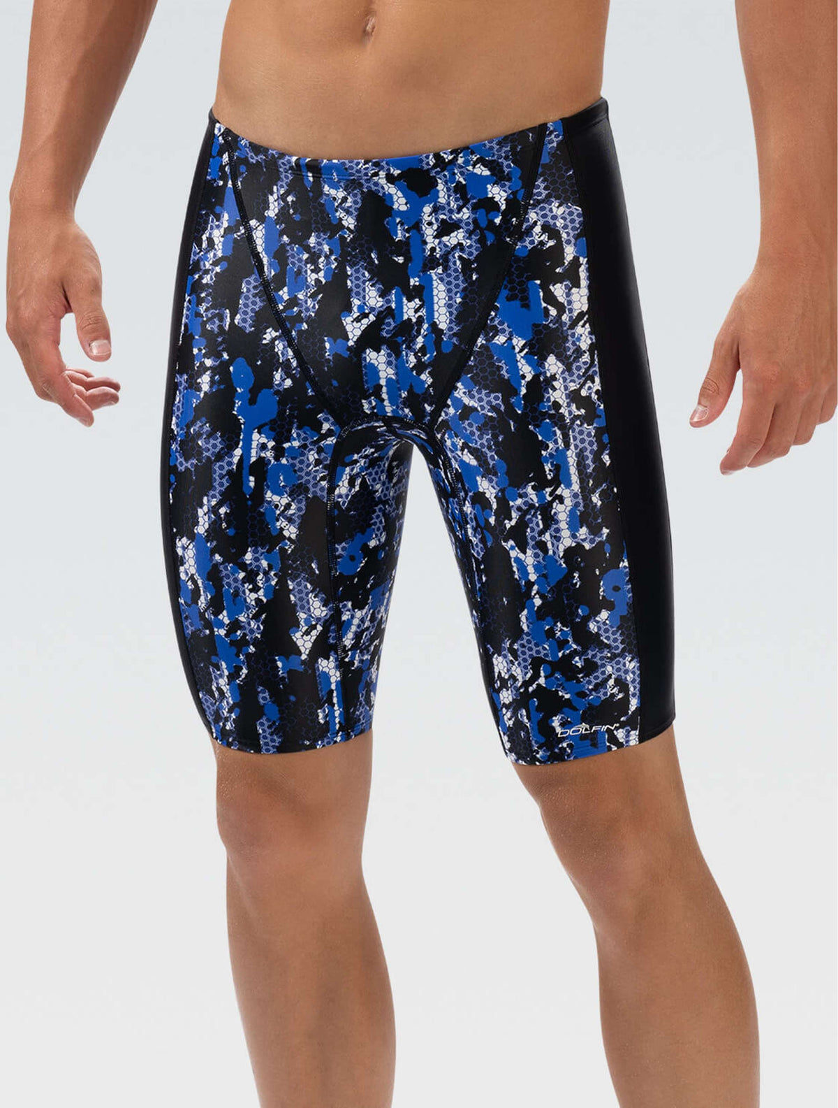 XtraSleek Men's Breaker Blue Spliced Jammer - Breaker Blue front