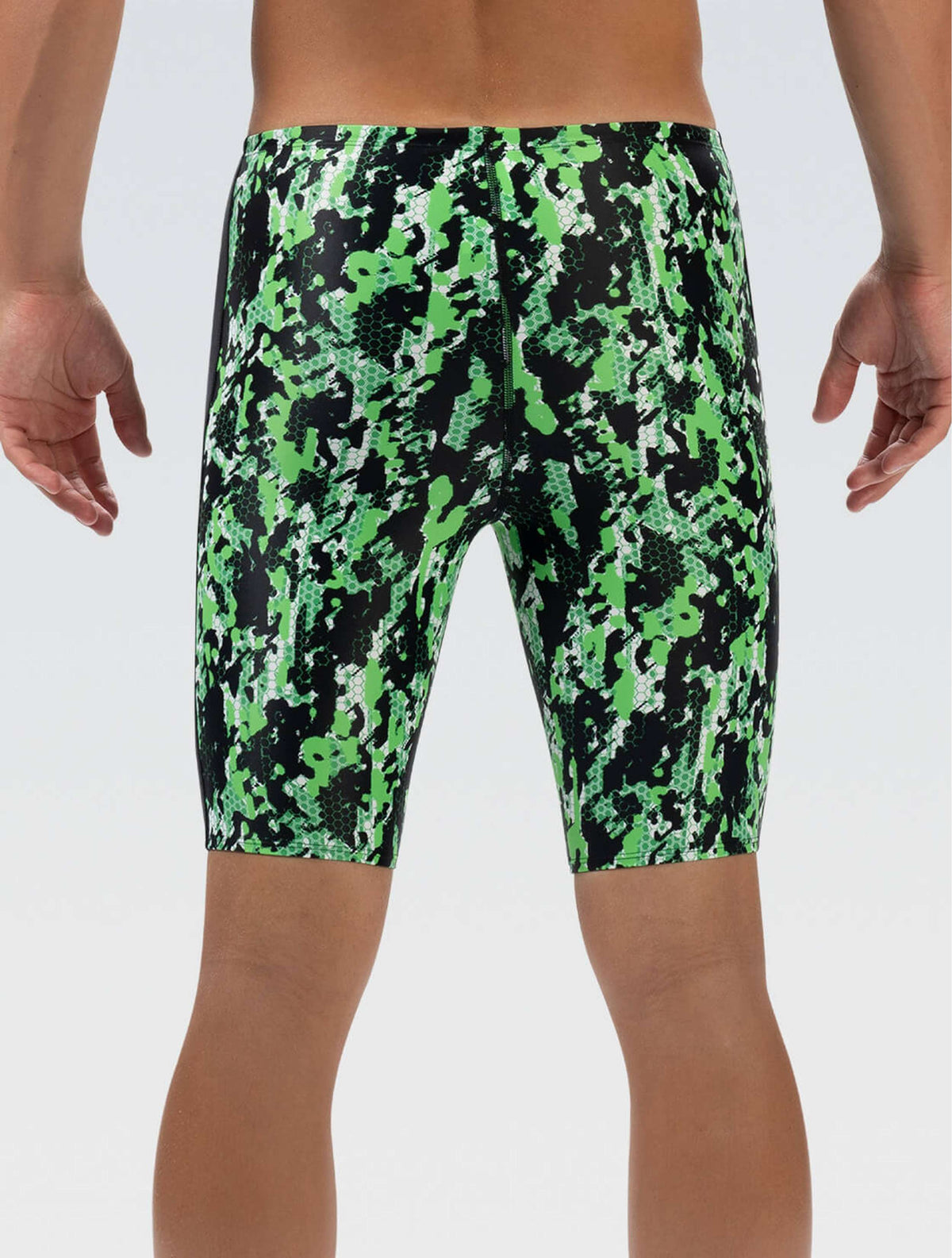 XtraSleek Men's Breaker Green Spliced Jammer - Breaker Green back