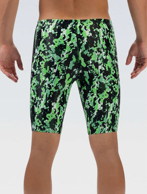 XtraSleek Men's Breaker Green Spliced Jammer - Breaker Green back