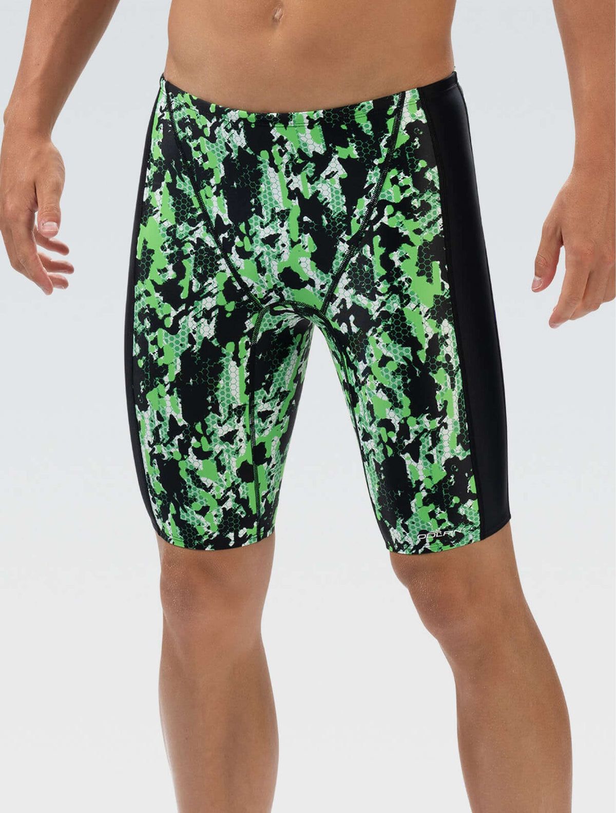 XtraSleek Men's Breaker Green Spliced Jammer - Breaker Green front