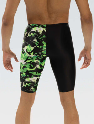 XtraSleek Men's Implode Green Asymmetrical Jammer - Implode Green back