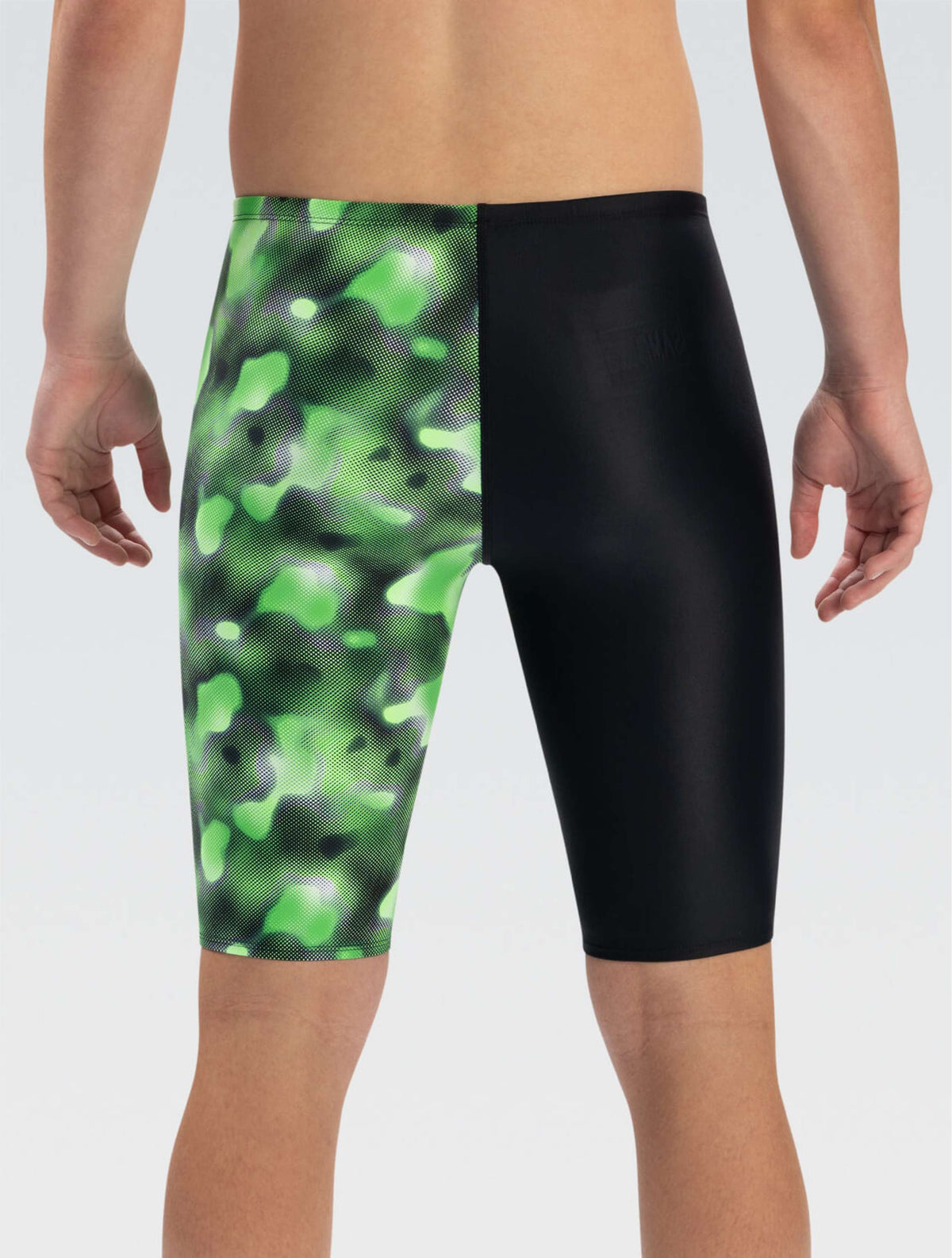 XtraSleek Men's Magma Green Asymmetrical Jammer - Magma Green back