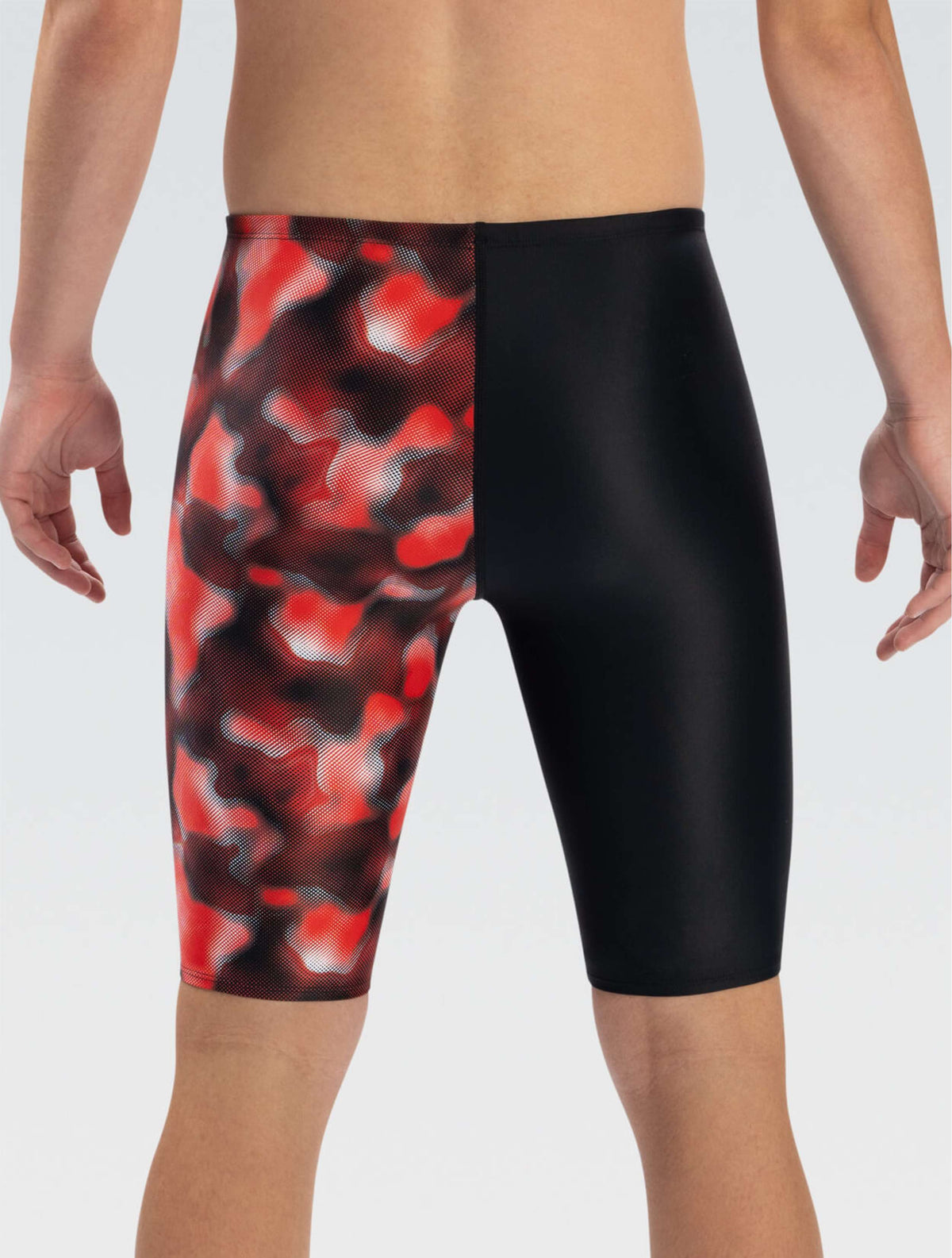 XtraSleek Men's Magma Red Asymmetrical Jammer - Magma Red back