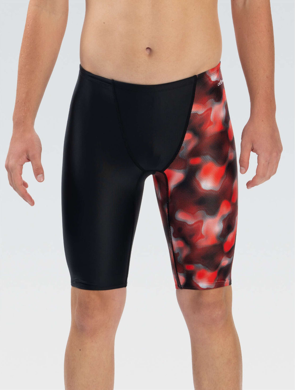 XtraSleek Men's Magma Red Asymmetrical Jammer - Magma Red front