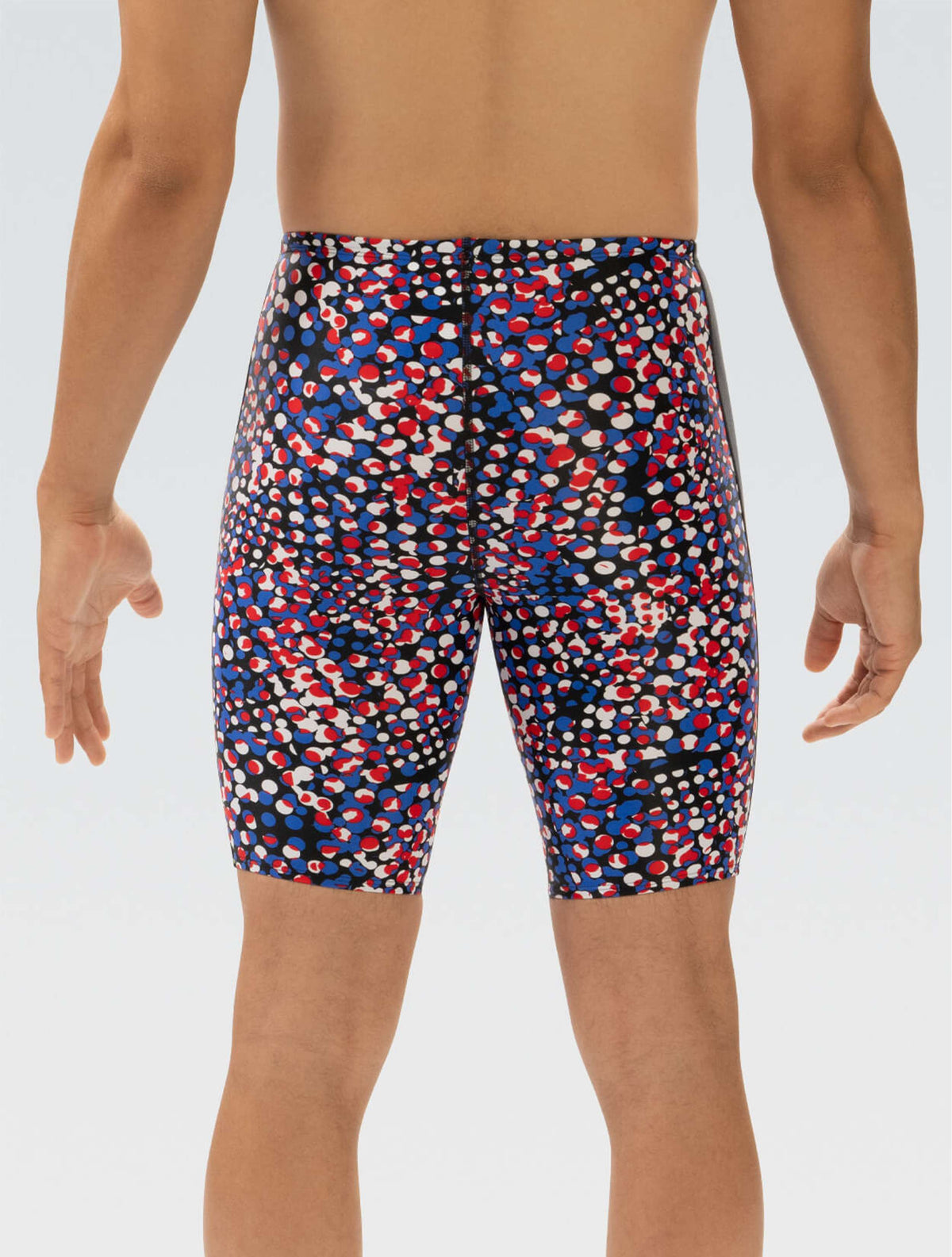 XtraSleek Men's Propel Red, White, and Blue Spliced Jammer - Propel Red, White, and Blue back