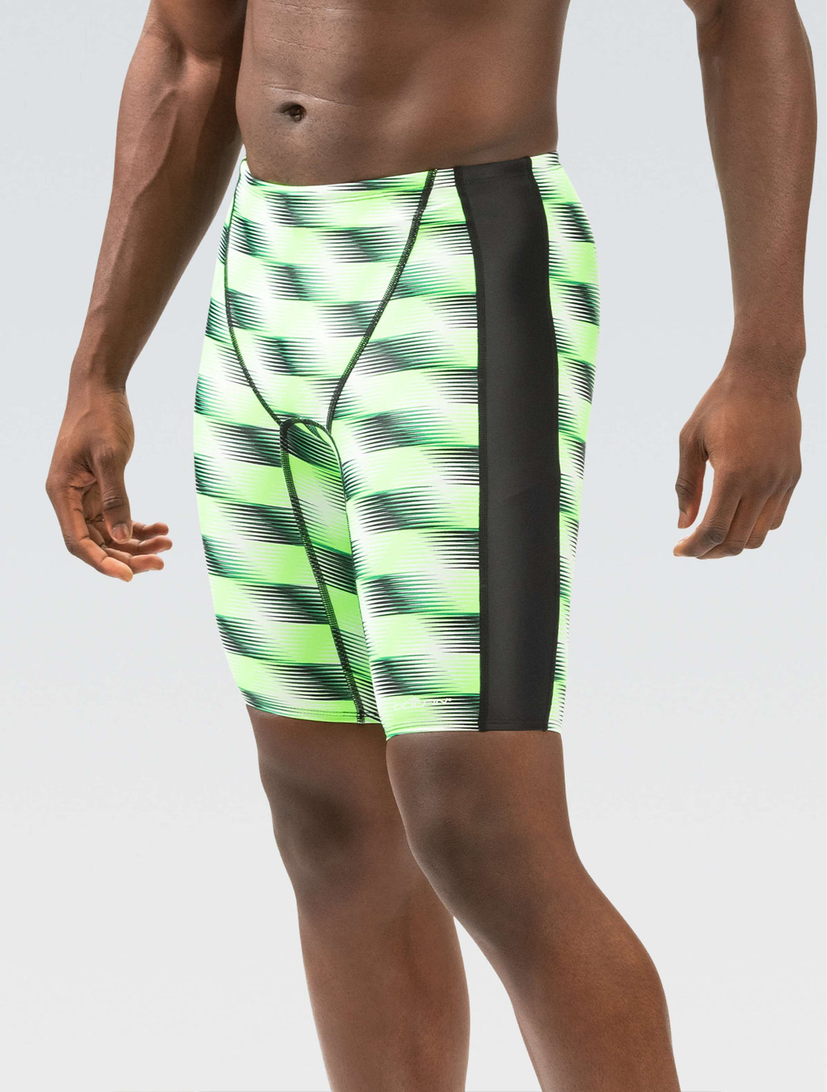 XtraSleek Men's Sonar Green Spliced Jammer - Sonar Green front-model