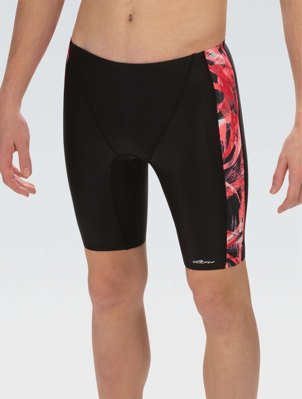 XtraSleek Men's Supernova Red Spliced Jammer - Supernova Red front