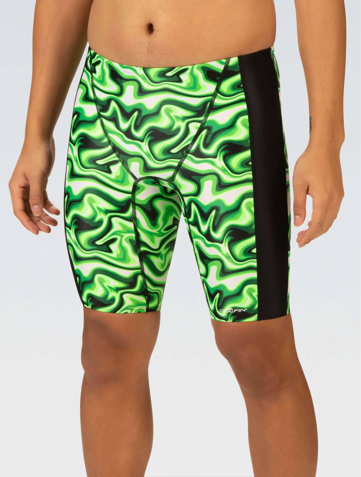 XtraSleek Men's Surge Green Spliced Jammer - Surge Green front