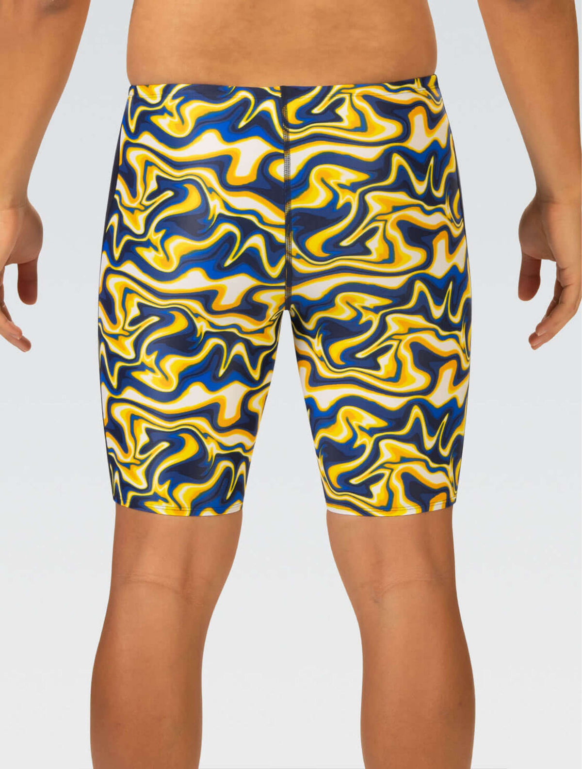 XtraSleek Men's Surge Navy and Gold Spliced Jammer - Surge Navy and Gold back