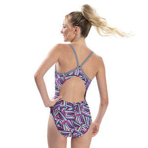 Dolfin Uglies Women's Mish Mash Print V-Back One Piece - 26